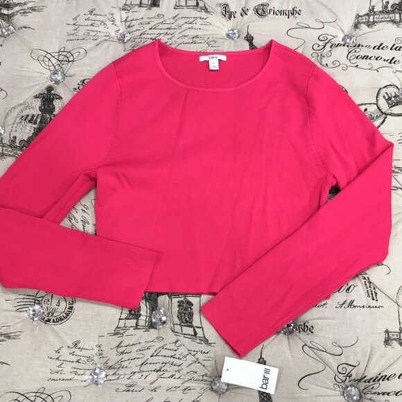 Bar III Bodycon Cropped Crew-Neck Sweater - Picture 2 of 5